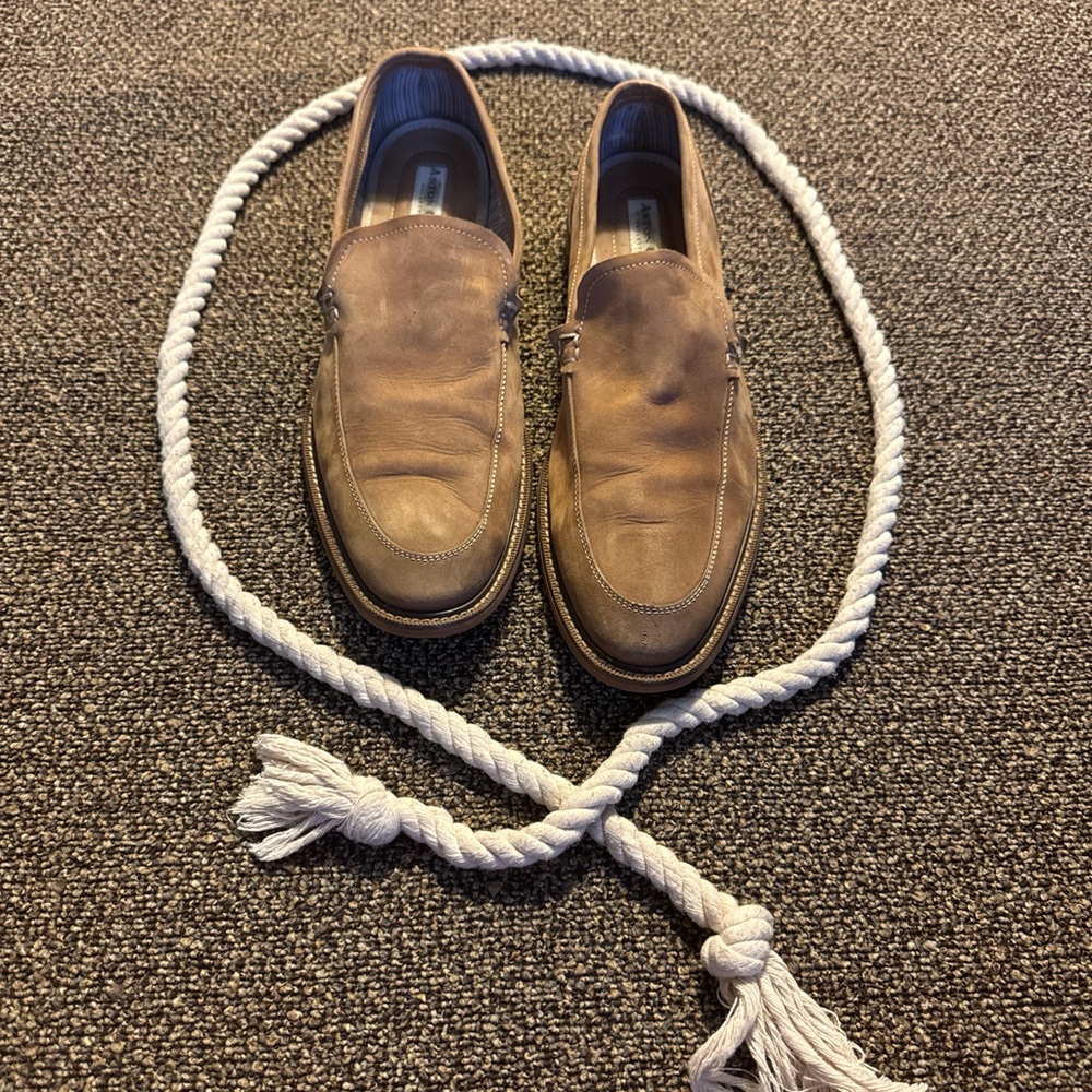Elegant Brown Leather Loafers for Men